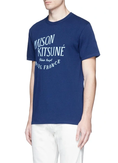 Shop Maison Kitsuné 'palais Royal' Print Cotton T-shirt