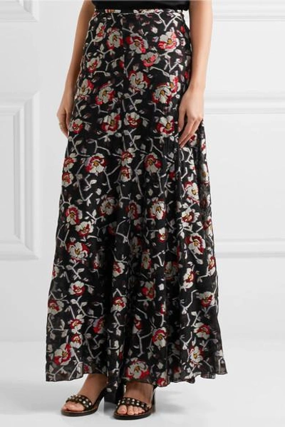 Shop Isabel Marant Peace Metallic Floral-jacquard Maxi Skirt