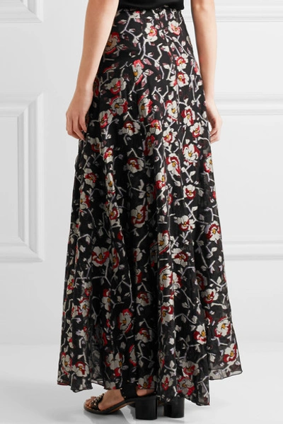 Shop Isabel Marant Peace Metallic Floral-jacquard Maxi Skirt