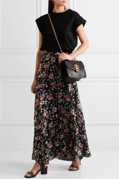 Shop Isabel Marant Peace Metallic Floral-jacquard Maxi Skirt