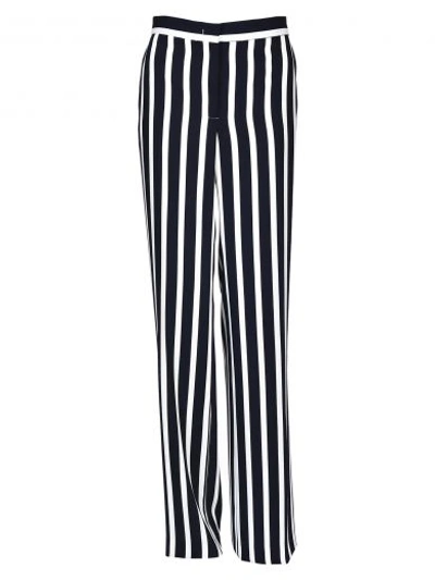 Shop Alberta Ferretti Striped Wide Leg Trousers