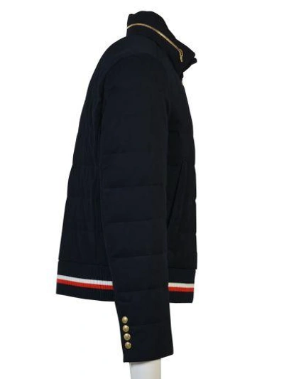 Shop Moncler Gamme Bleu Navy Down Quilted Jacket In Blue