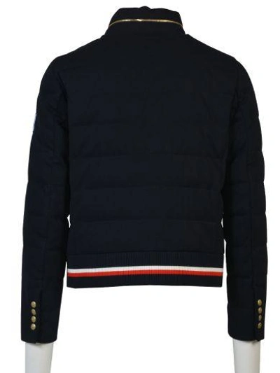 Shop Moncler Gamme Bleu Navy Down Quilted Jacket In Blue