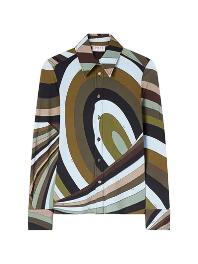 Pucci Camisa - Azul In Multi