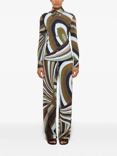 Pucci Camisa - Azul In Multi