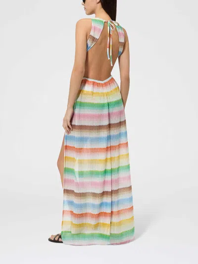 Missoni Zigzag Pattern Open Back Jumpsuit In Multicolor