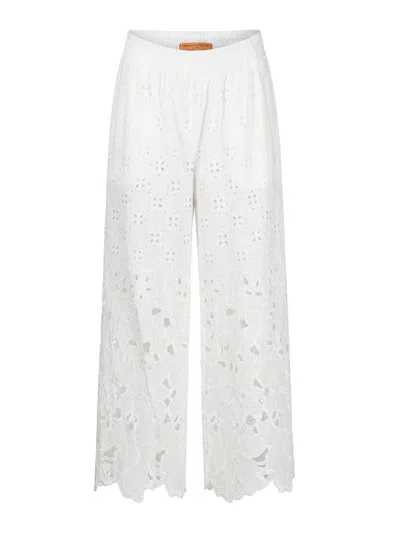 Ermanno Scervino Openwork Trousers In Blanco