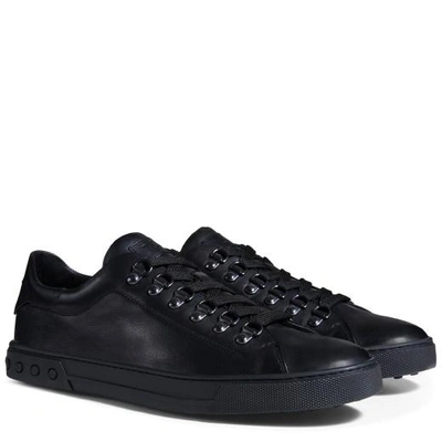 Shop Tod's Sneakers In Leather In Black