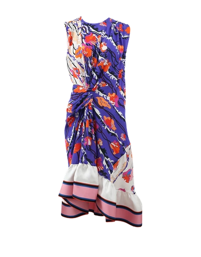 Shop Emilio Pucci Ruffle Hem Printed Dress In Viola