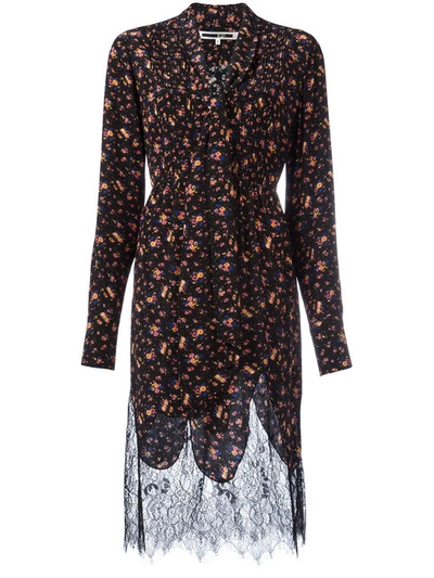 Shop Mcq By Alexander Mcqueen Floral Pintuck Peasant Dress