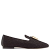 Giuseppe Zanotti - Black Stranded Calfskin Slipper Carl In Black