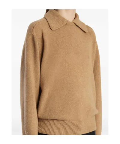 Khaite Long-sleeved Pullover In Brown
