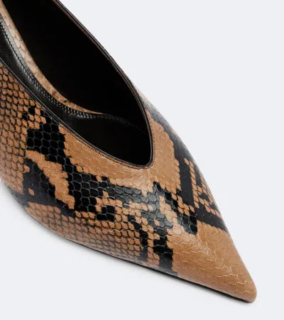 Le Monde Beryl Leopard-pattern Python Print Leather Pumps With Medium Heel For Women In Multi
