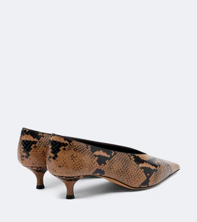 Le Monde Beryl Leopard-pattern Python Print Leather Pumps With Medium Heel For Women In Multi
