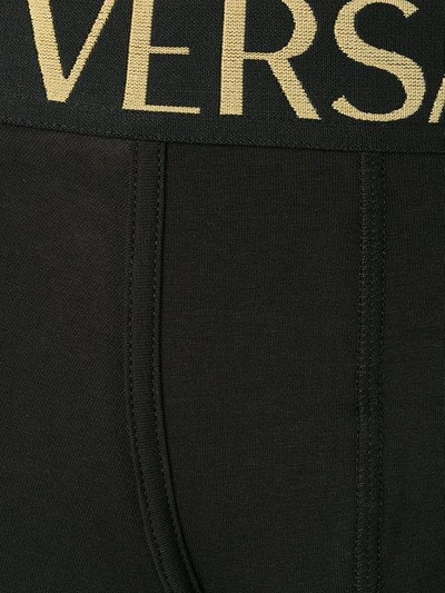 Versace Logo Stretch Cotton Jersey Boxer Briefs In Black | ModeSens