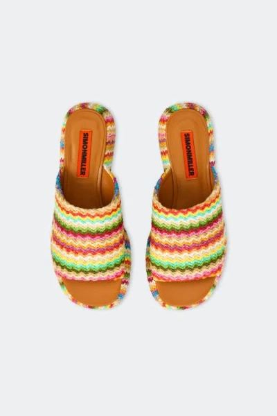 Simon Miller Simonmiller Raffia Cloudy Platform In Multi