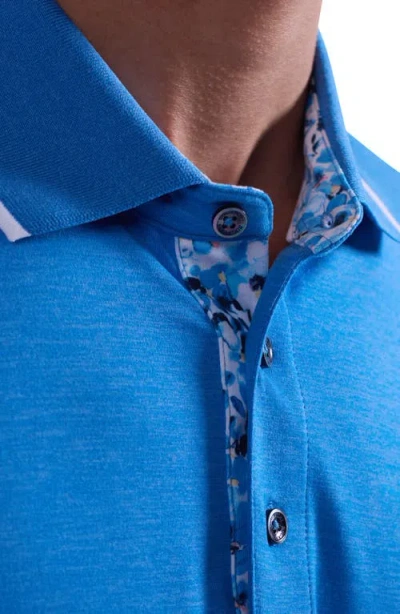 Bugatchi Three-button Performance Polo In Blue