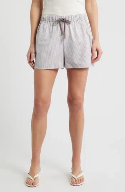 Bernardo Stripe Drawstring Shorts In Purple