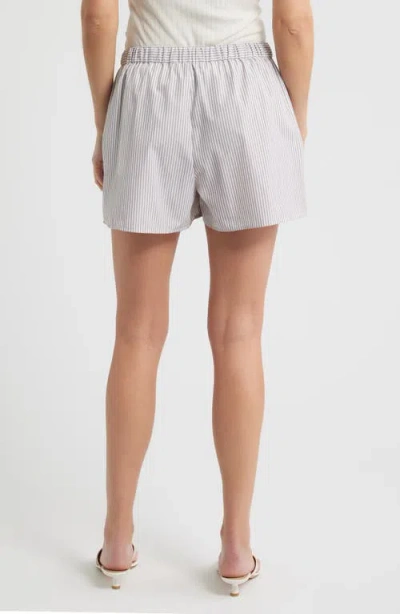 Bernardo Stripe Drawstring Shorts In Purple