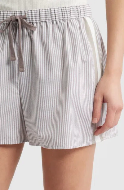Bernardo Stripe Drawstring Shorts In Purple