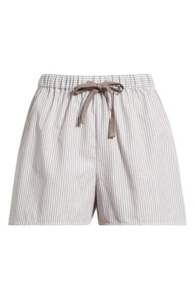 Bernardo Stripe Drawstring Shorts In Purple