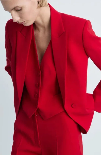 Mango Structured Suit Jacket In Red