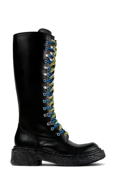 Camper Lab Vamonos Combat Boot In Black