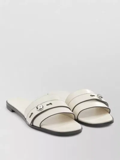 Tory Burch Sandals Open Toe Flat Sole Decorative Buckle