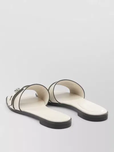 Tory Burch Sandals Open Toe Flat Sole Decorative Buckle
