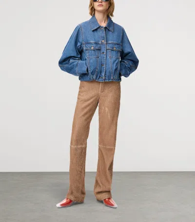 Loewe Denim Oversized Jacket In Blue