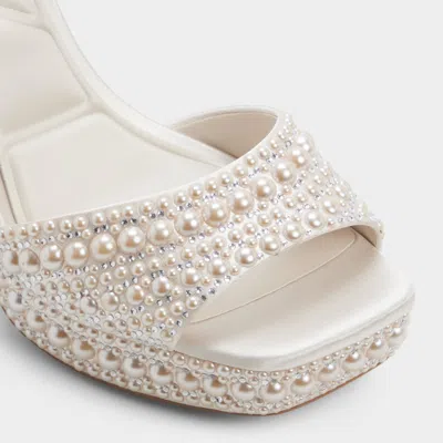 Aldo Chicgleam Ankle Strap Platform Sandal In White