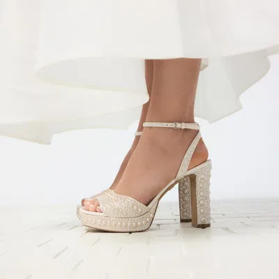 Aldo Chicgleam Ankle Strap Platform Sandal In White