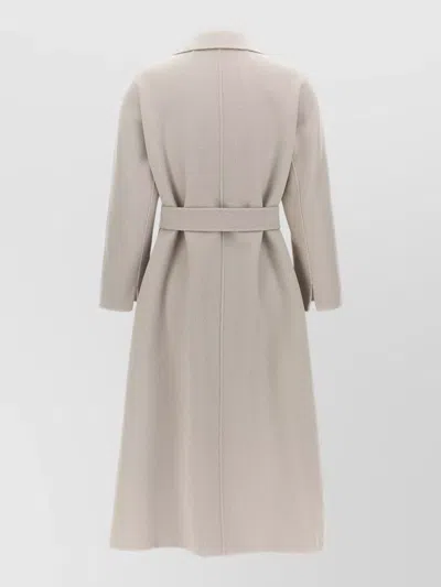 S Max Mara Esturia Coat Belted Waist Long Length In Neutral