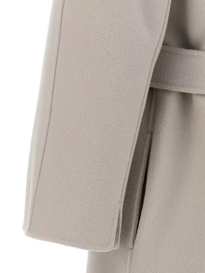 S Max Mara Esturia Coat Belted Waist Long Length In Neutral