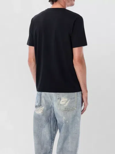 Off-white Black Oversized T-shirt With Contrasting Logo Lettering Print In Cotton Man In Black