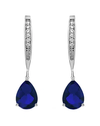 Genevive Silver Plated Cz Drop Earrings In Multi