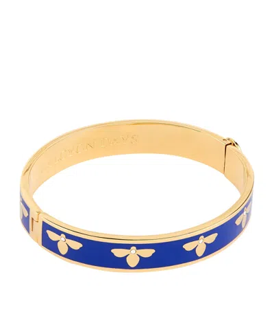 Halcyon Days Bee Bangle In Blue