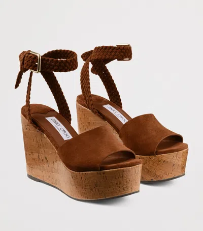 Jimmy Choo Goat Leather Slide Sandals With Soft Lamb Leather Lining In Brown