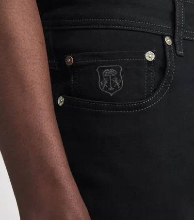 Corneliani Stretch-blend Straight Jeans In Black
