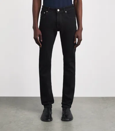 Corneliani Stretch-blend Straight Jeans In Black