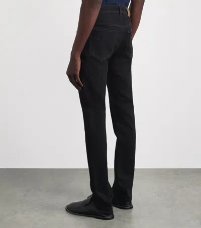 Corneliani Stretch-blend Straight Jeans In Black