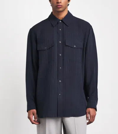 System Stripe Overshirt In Blue