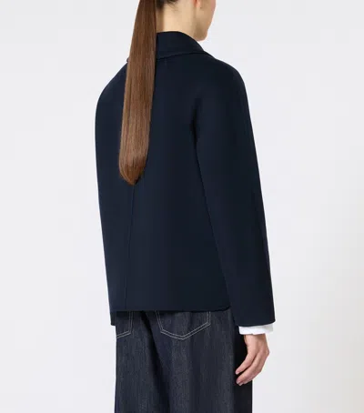 Max Mara Virgin Wool Single-breasted Jacket In Blue