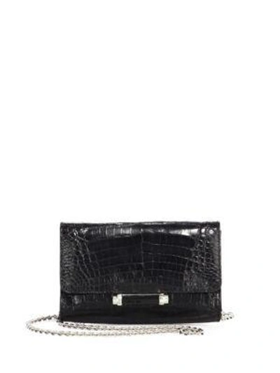 Shop Judith Leiber Mini Sloane Metallic Clutch In Black