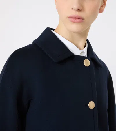 Max Mara Virgin Wool Single-breasted Jacket In Blue