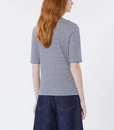 Weekend Max Mara Linen-blend Stripe T-shirt In Multi