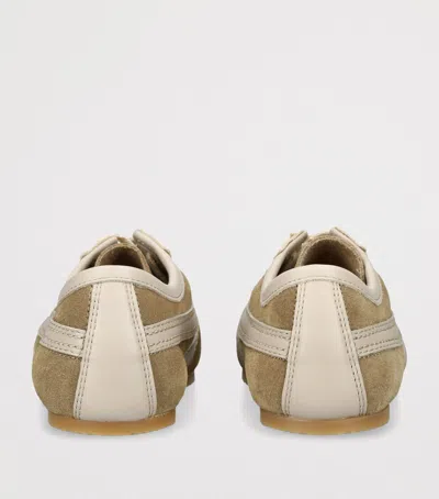 Dries Van Noten Women Beige Low-top Sneakers With Two-tone Lace-up In Suede Woman In Nude