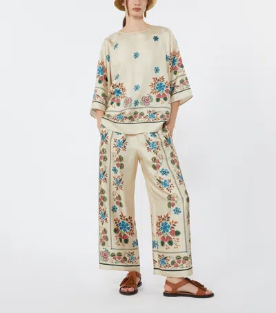 Weekend Max Mara Silk Printed Blouse In White