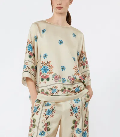 Weekend Max Mara Silk Printed Blouse In White