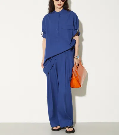 Max & Co . Cotton Drawstring Trousers In Blue